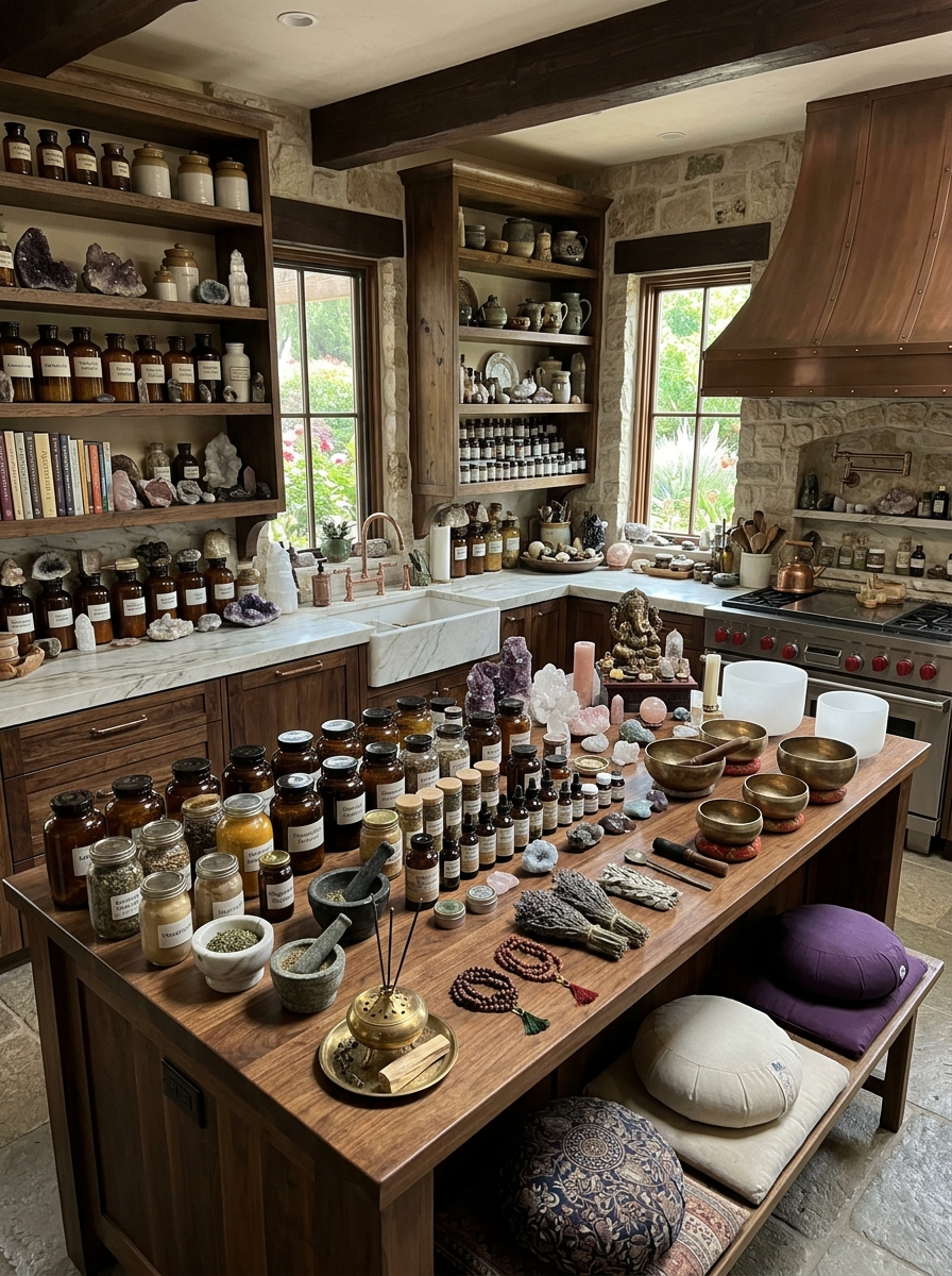 Ayurvedic wellness kitchen — OMD Sanctum Daily Stack